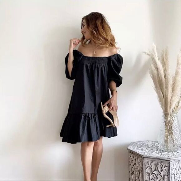 Puff Sleeve H&M dress bloggers fav black - Picture 7 of 10